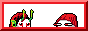 Emo bugs button with a transparent background.